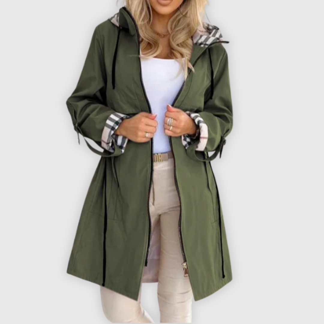 Long Hooded Jacket with Elegant Details