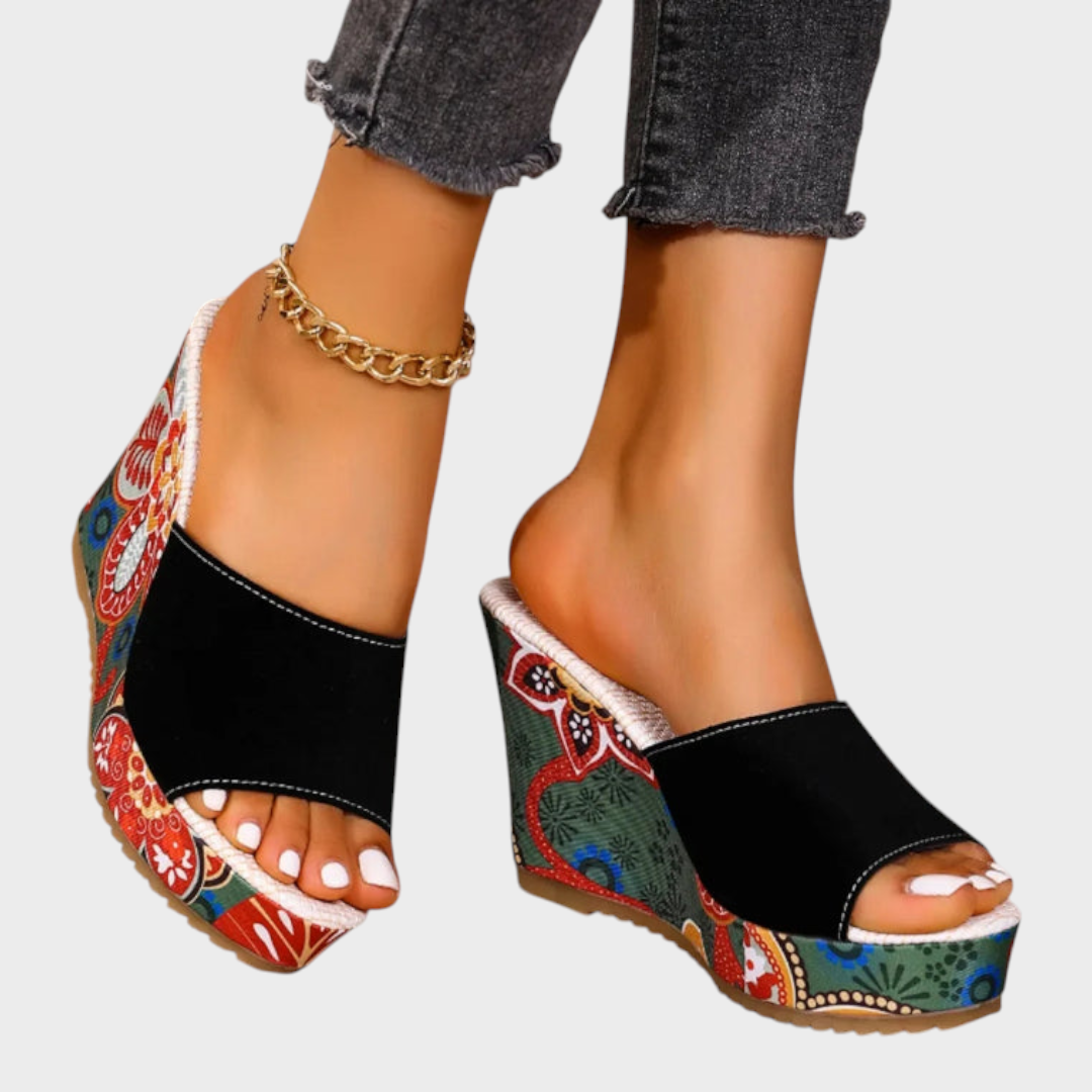 Leanna | Boheme Velvet Wedge Sandal