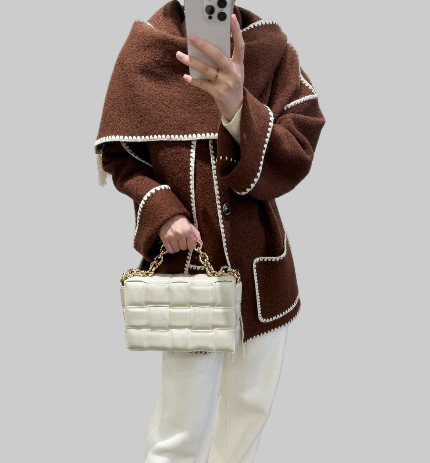 Vlněná bunda Cora Large s šálou