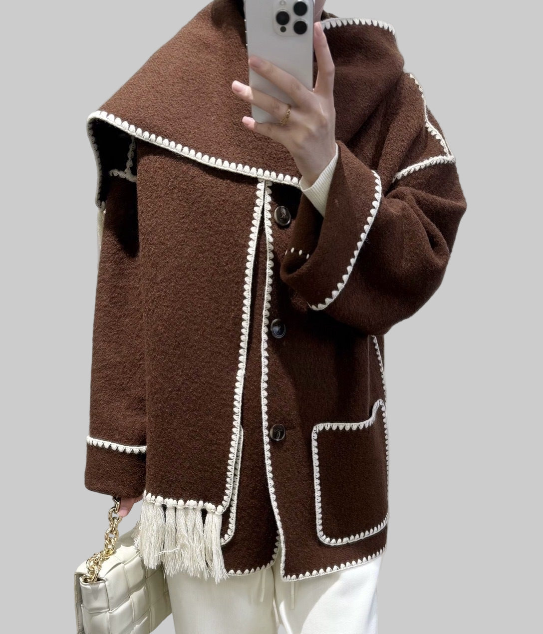 Vlněná bunda Cora Large s šálou