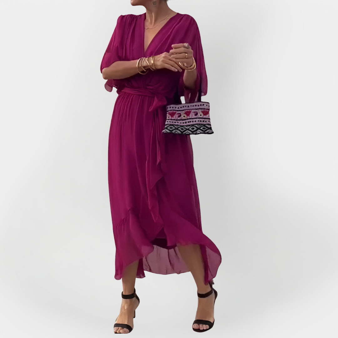 Šifonové šaty s výstřihem do V