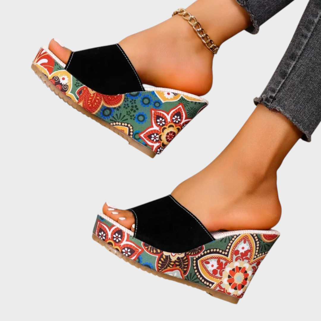 Leanna | Boheme Velvet Wedge Sandal