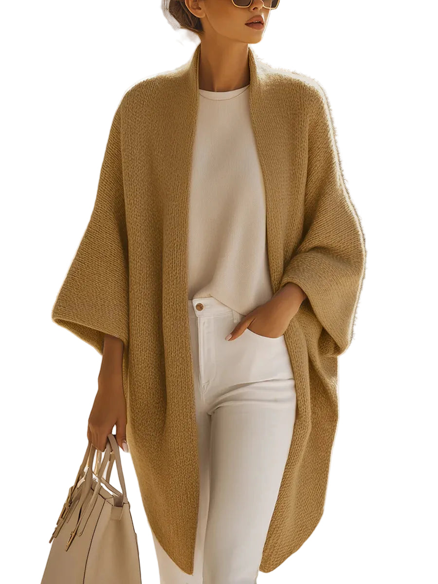 Dani | Sand Beige Oversized Knit Cardigan