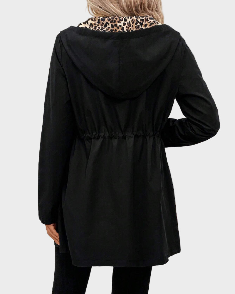 Dionissia | Reversible Jacket with Hat and Leopard Pattern