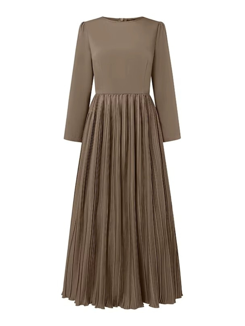 Marvee | Long Sleeve Pleated Maxi Dress