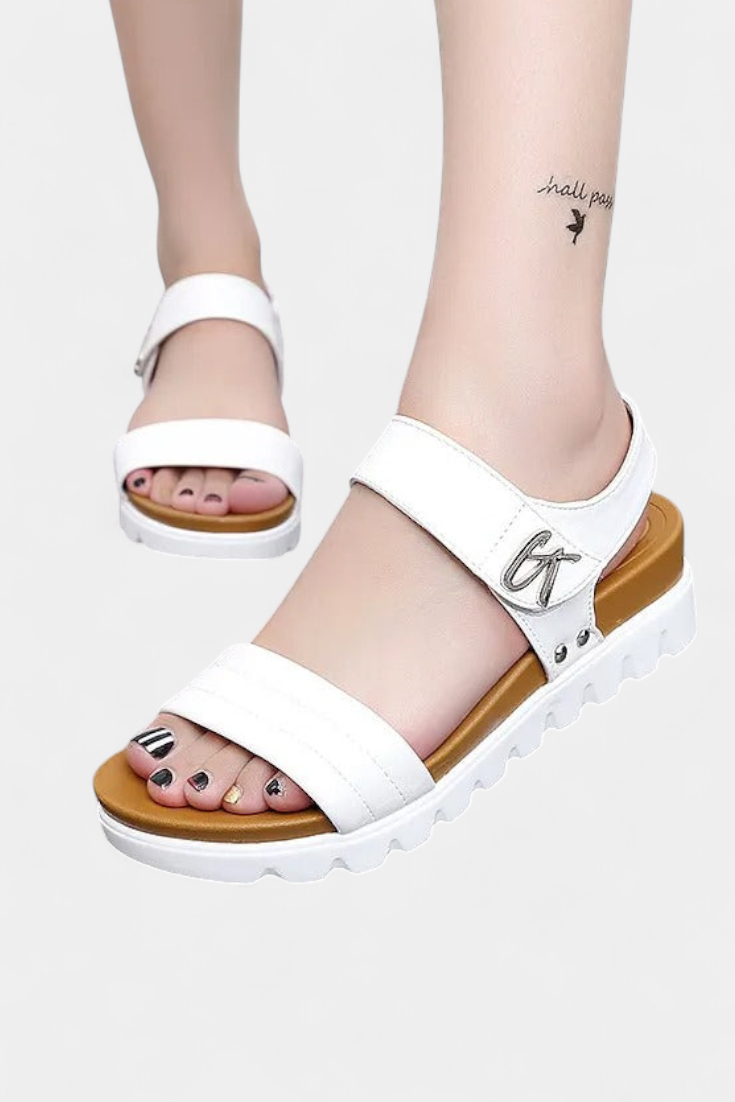 Clothide Casual Platform sandals with double strap and adjustable buckle