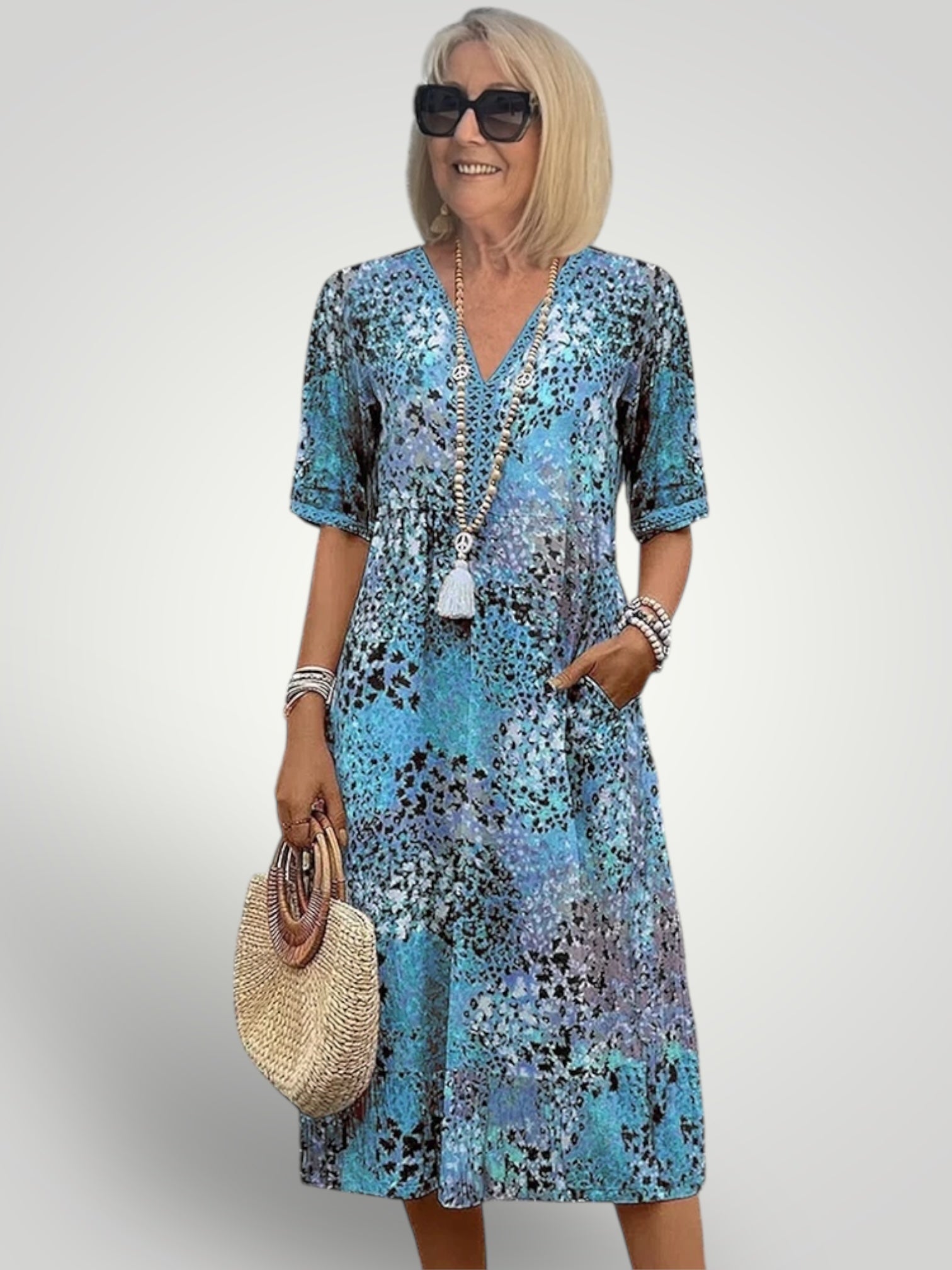 Hillary | Vibrant Mid-Length Dress