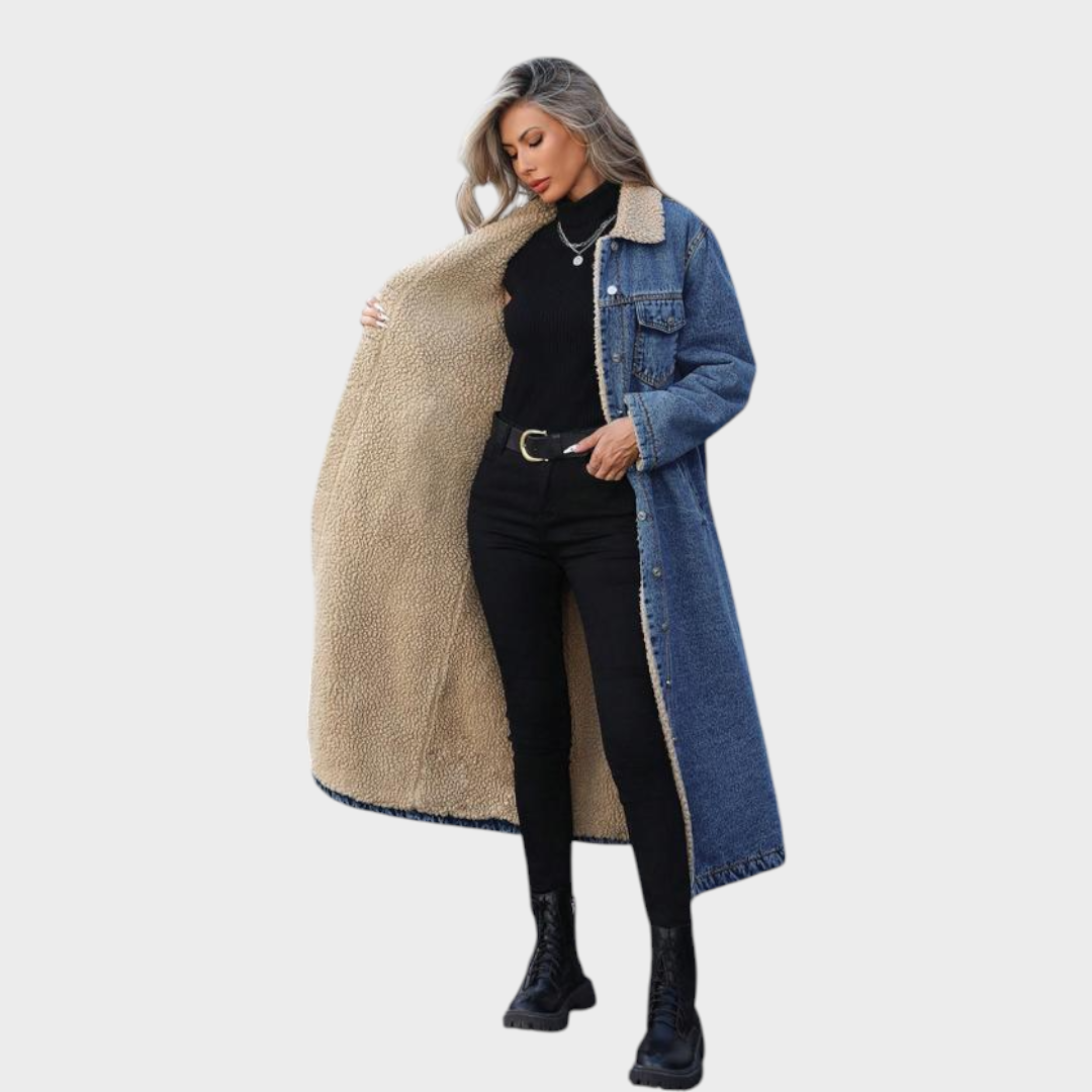 Yaritza | Long Fleece Lined Jacket Winter Single Breasted Coat