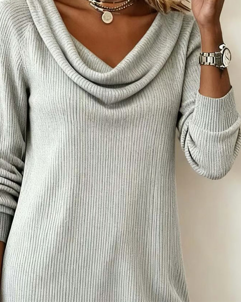 Celine | Casual Dress with Long Sleeves and High Collar