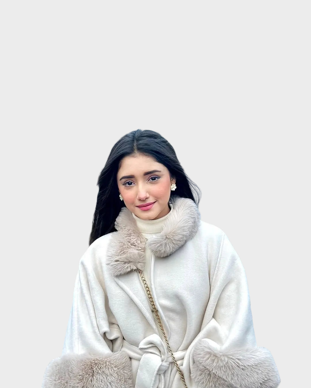 Violetta | Luxurious Winter Capes with Fur Details in Beige