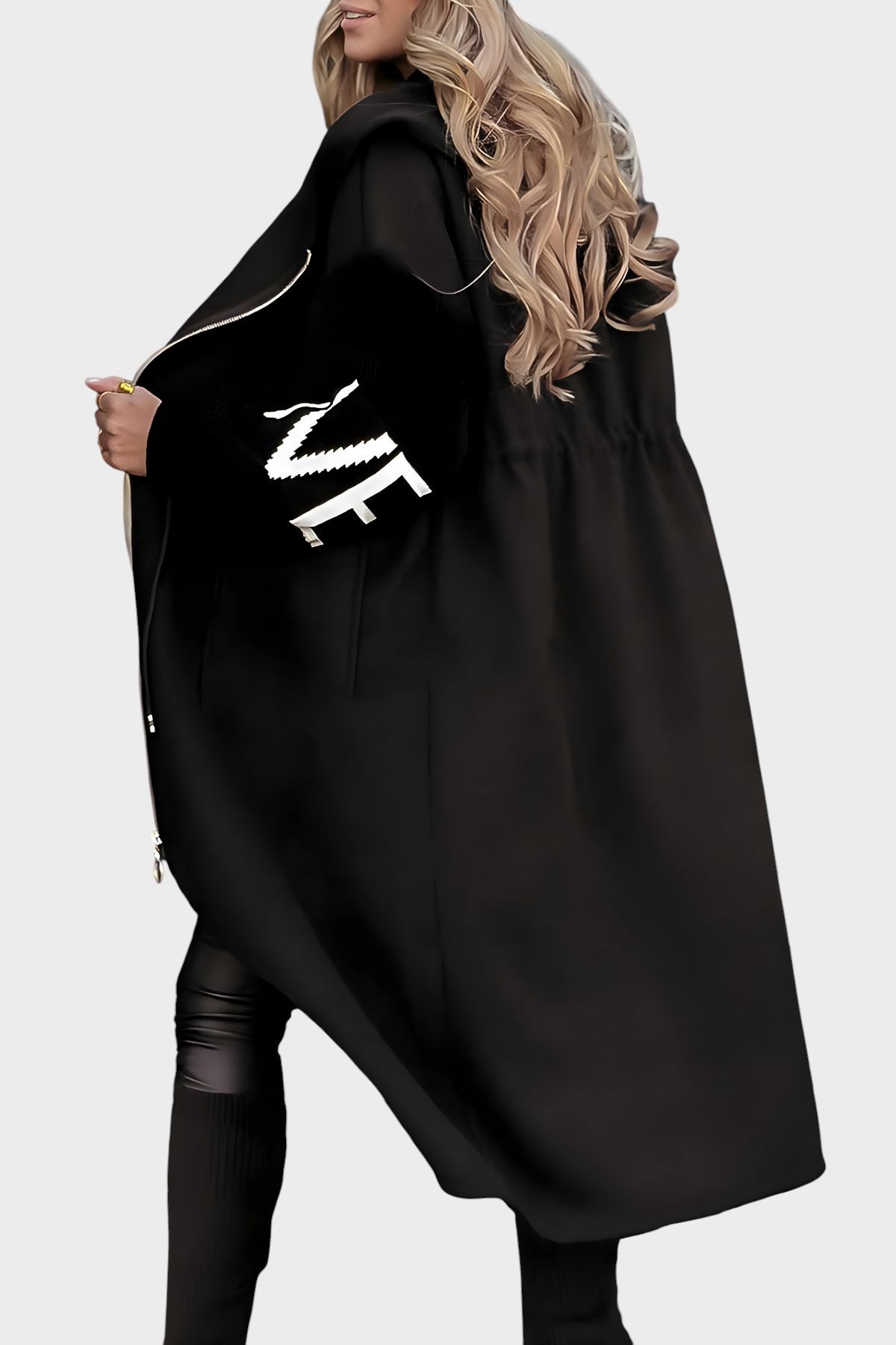 Peggy | Women's Jacket with Knitted Sleeves and Hood