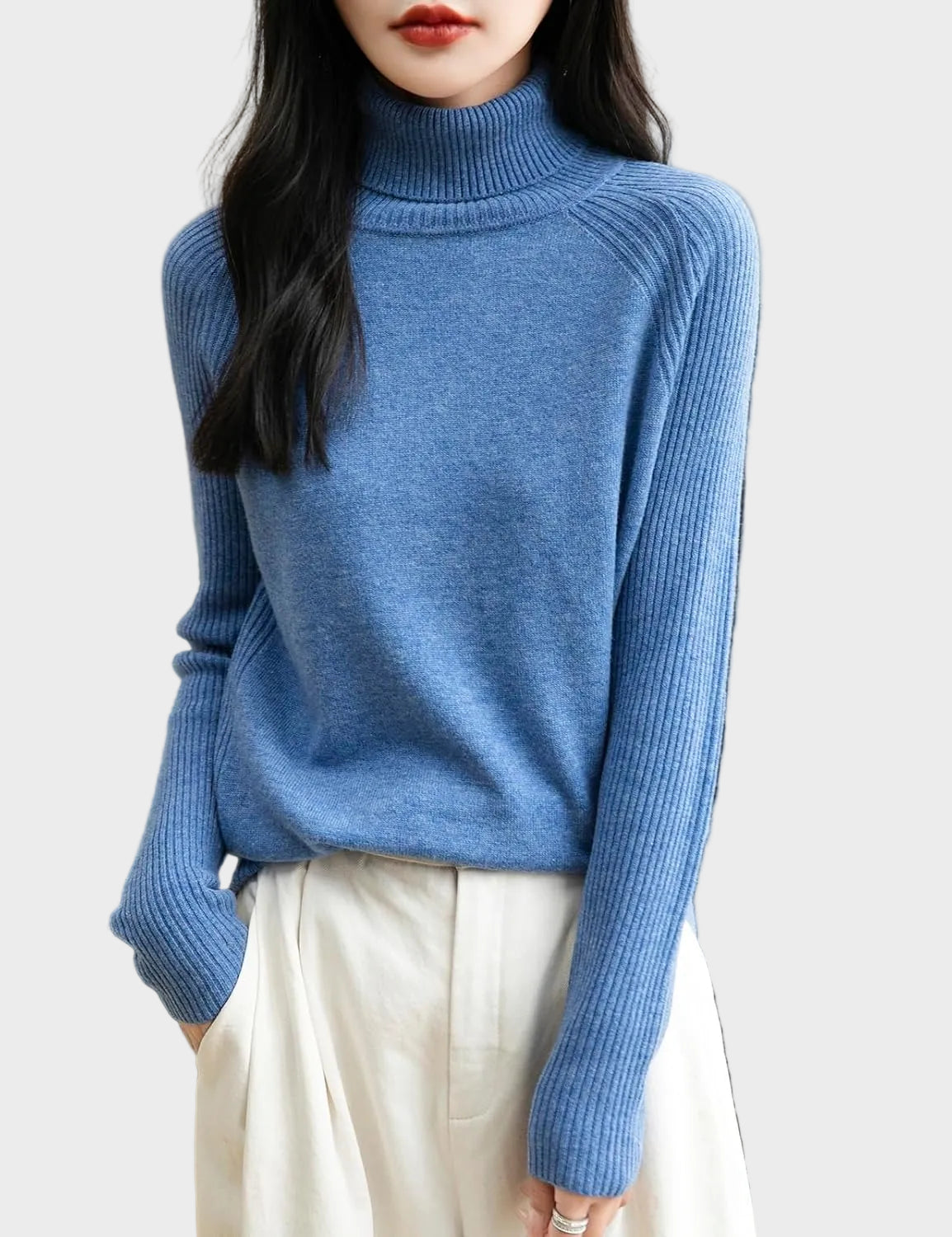 Fritz | 100% Merino Wool Raglan Turtleneck Sweater