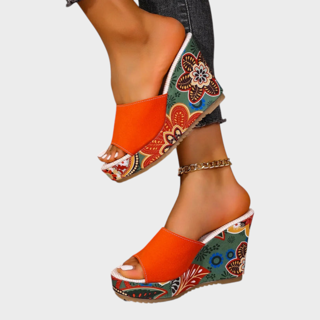 Leanna | Boheme Velvet Wedge Sandal