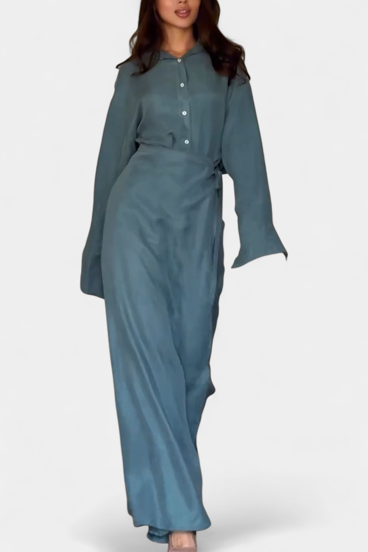 Marisol Casual Set with Loose Shirt and Pants-Skirt