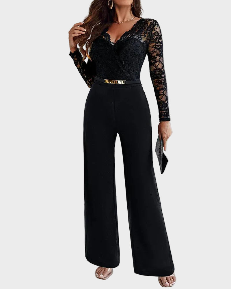 Julienne - Long-Sleeved Jumpsuit with Back Zipper