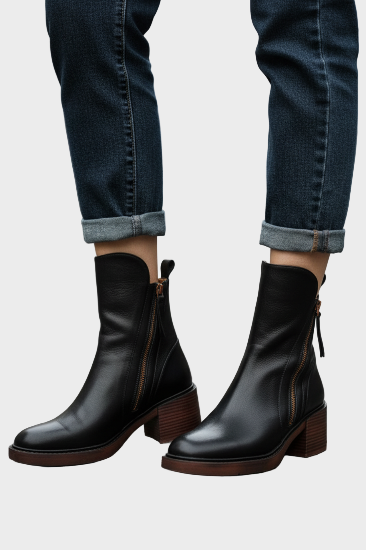 Valorine | Black leather boots
