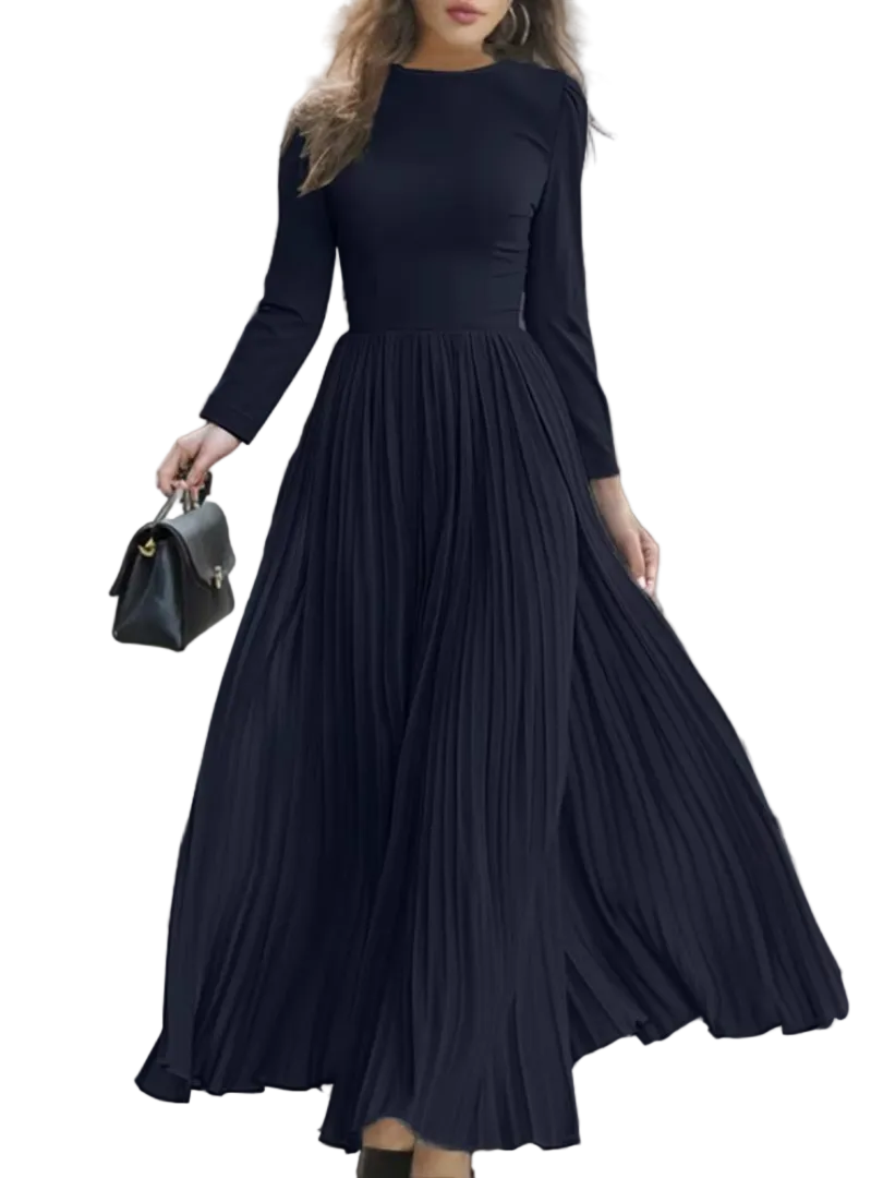 Marvee | Long Sleeve Pleated Maxi Dress