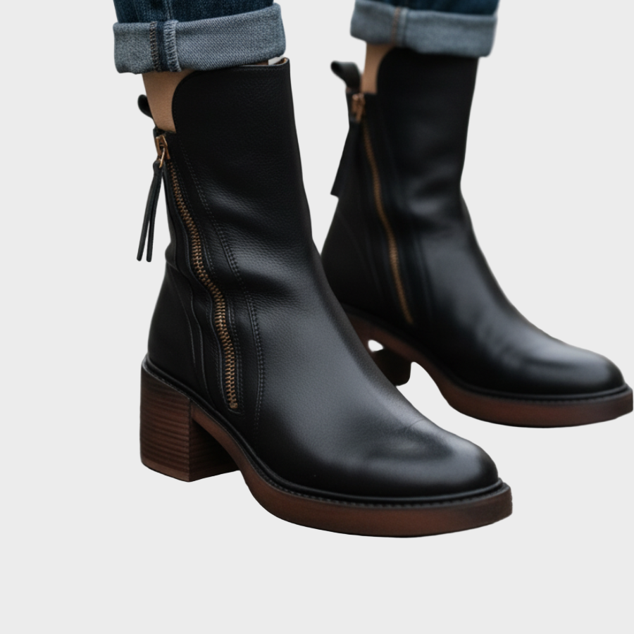Valorine | Black leather boots