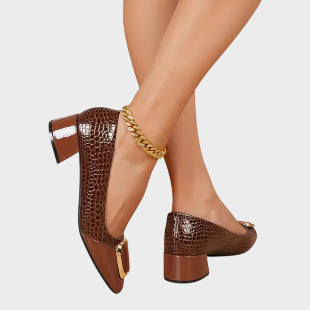 Virginia | CROCO BLOCK HEELS