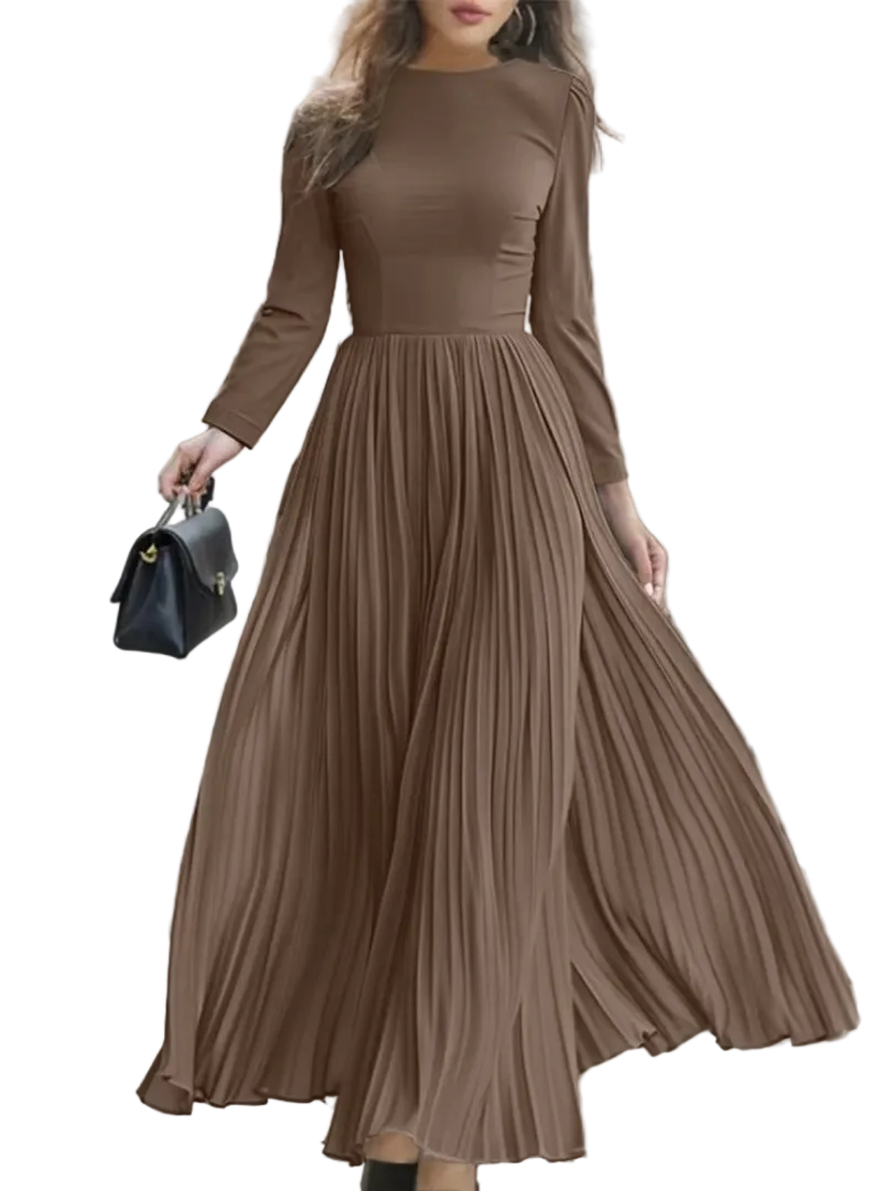 Marvee | Long Sleeve Pleated Maxi Dress