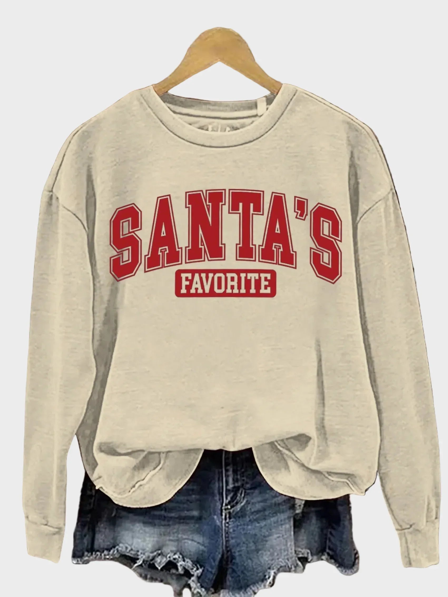 Shana | Women's Casual Cotton Sweatshirt with Christmas Pattern and Art Print