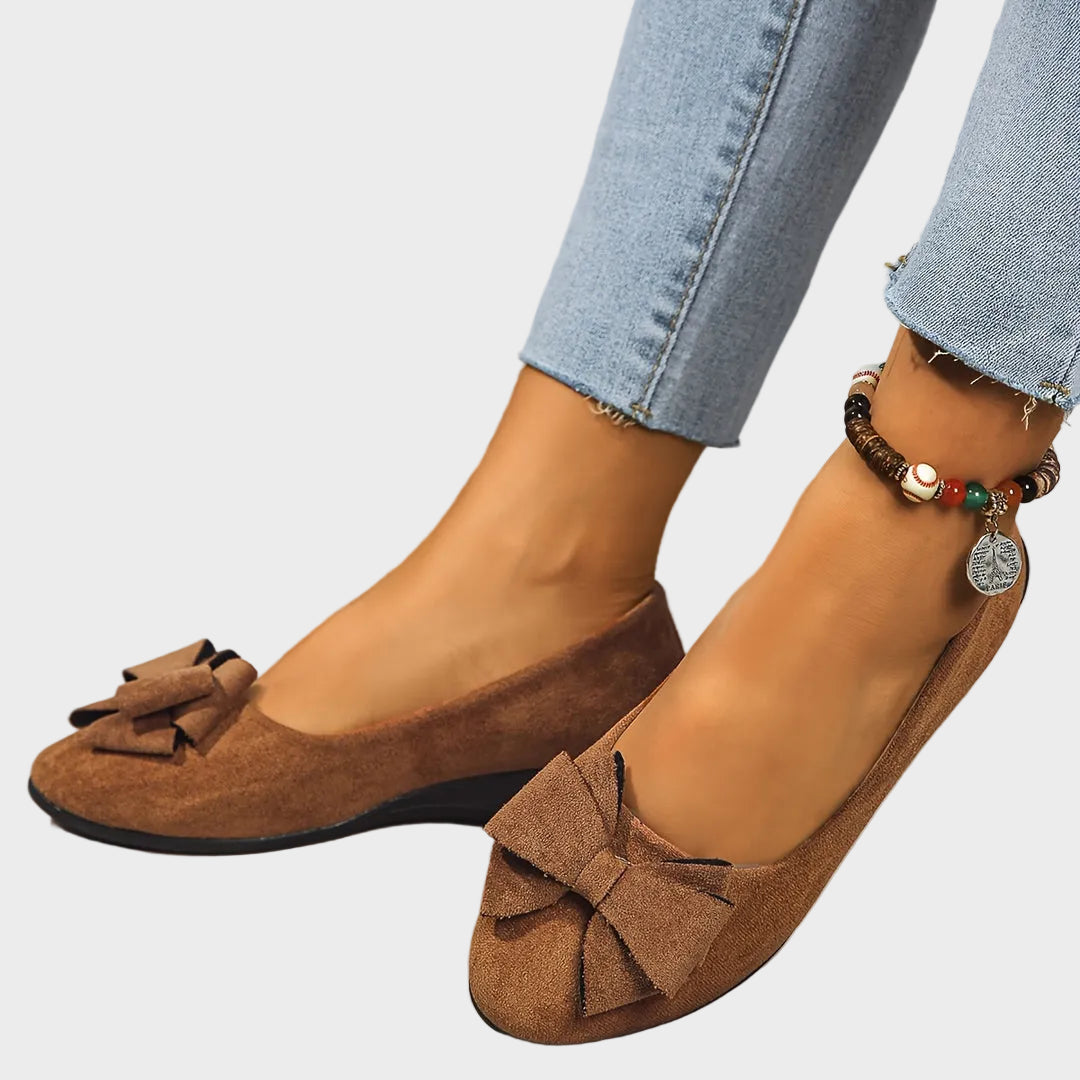Fransiska -Breathable Non-Slip Loafers with Bow Tie