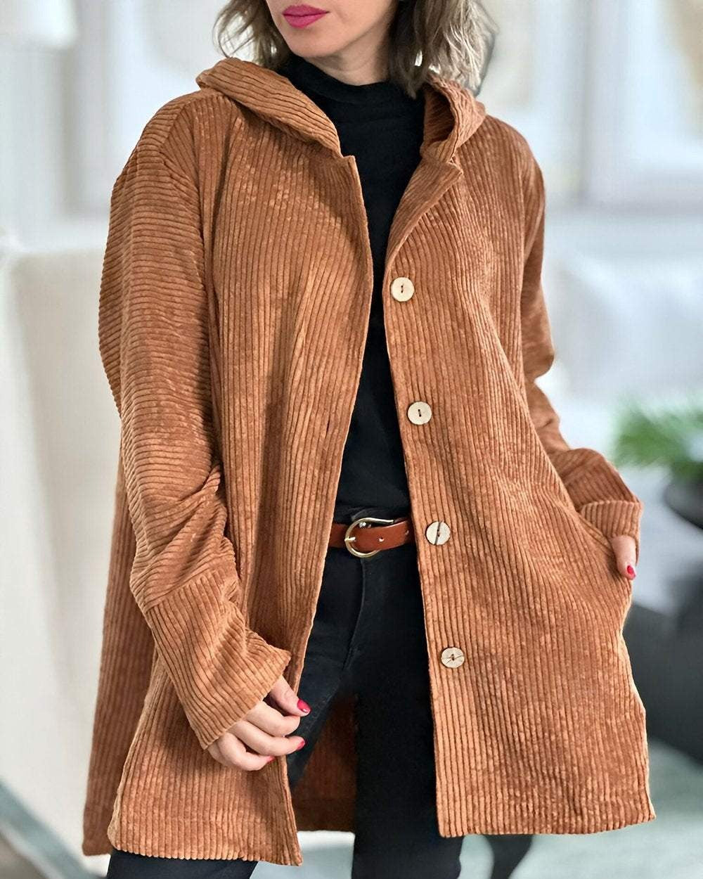 Cordia - Corduroy Jacket with Hood