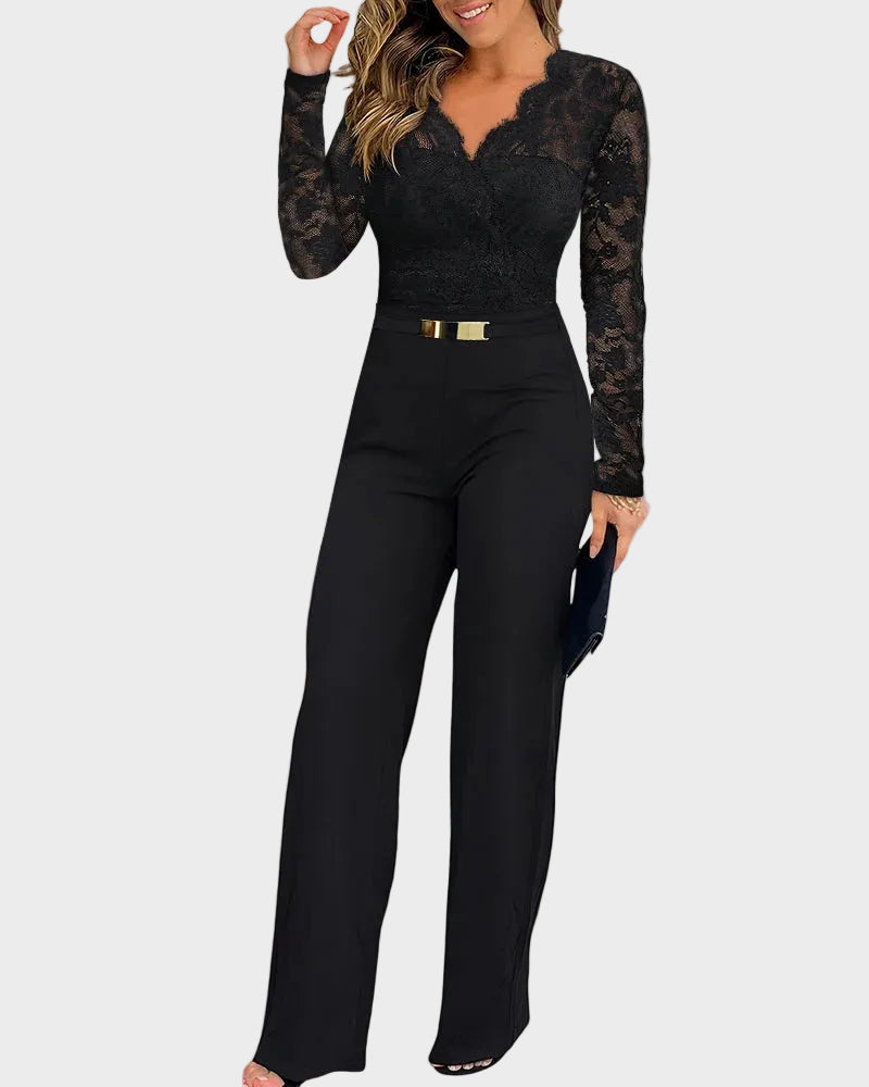 Julienne - Long-Sleeved Jumpsuit with Back Zipper