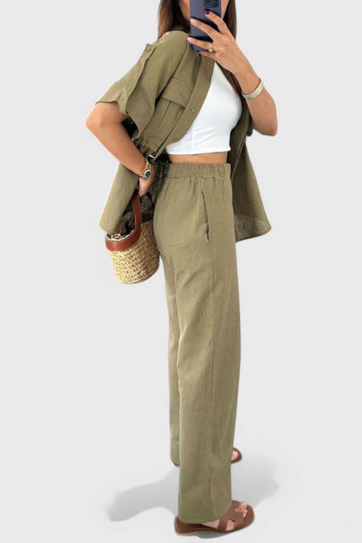 Lani Loose Two-Piece Set with Shirt and Pants
