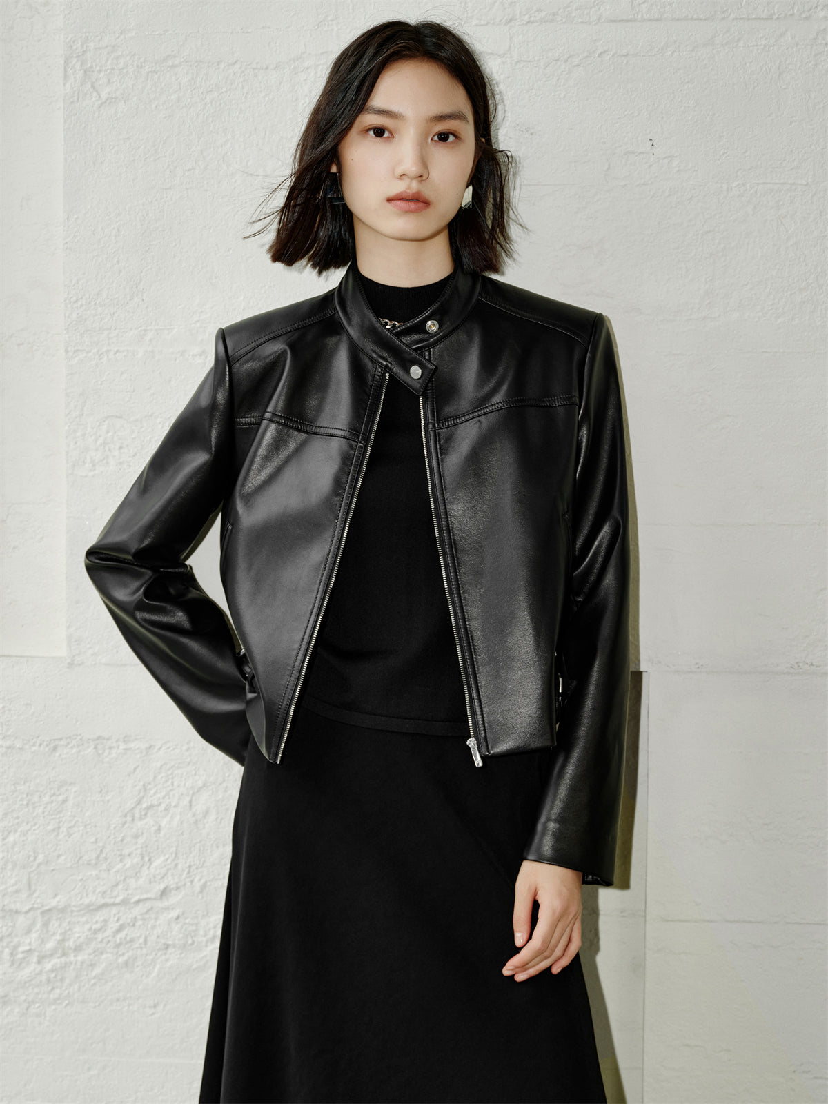 Iris | Short PU motorcycle jacket