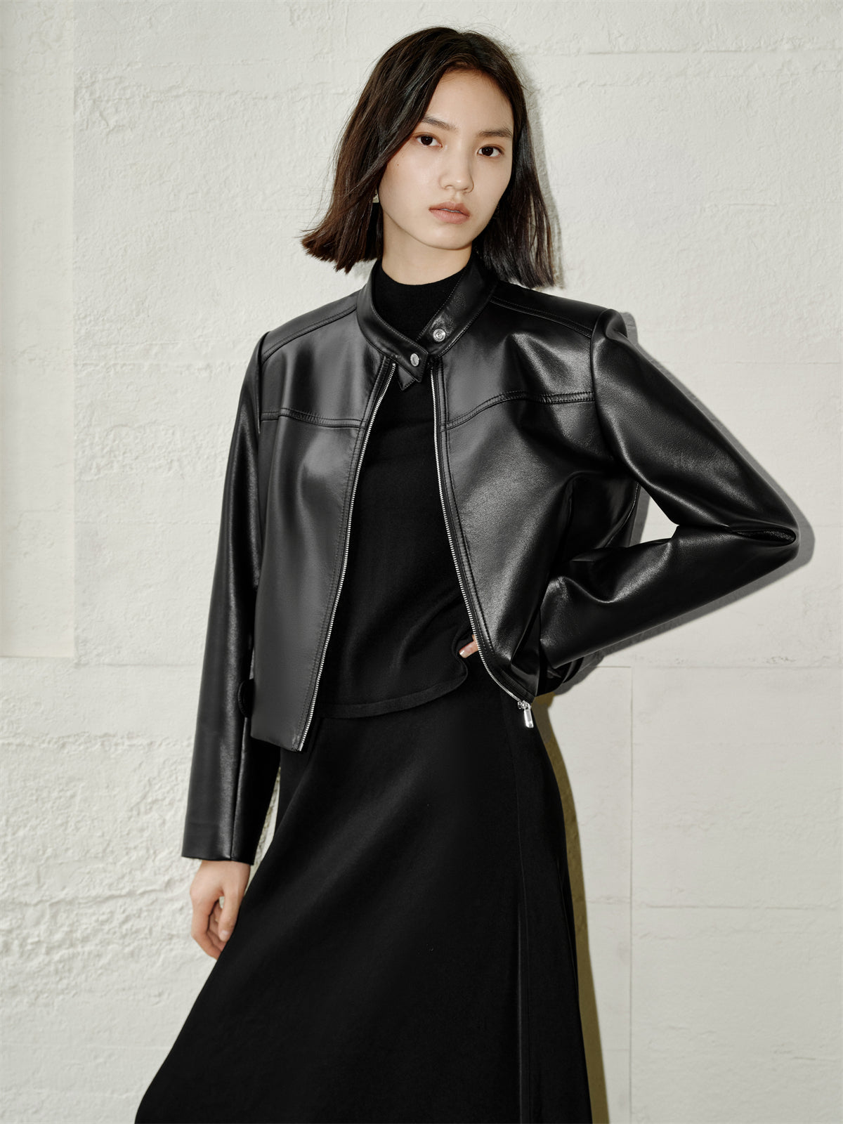 Iris | Short PU motorcycle jacket