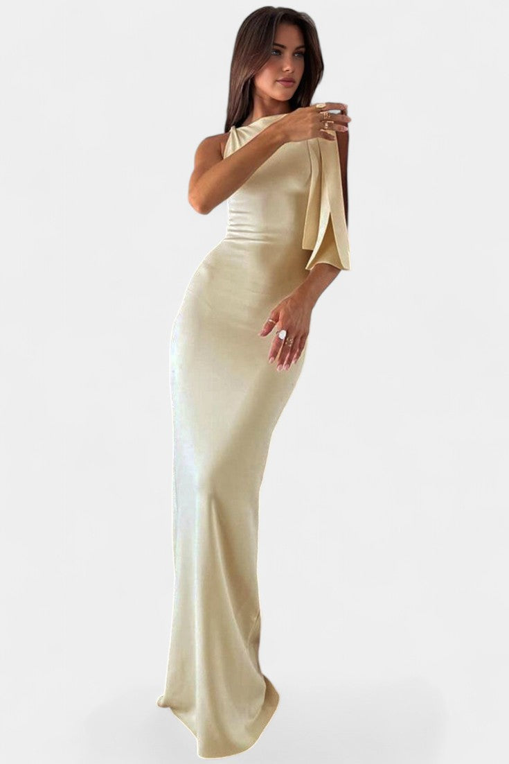 Hope Maxi Draped One-Shoulder Dress