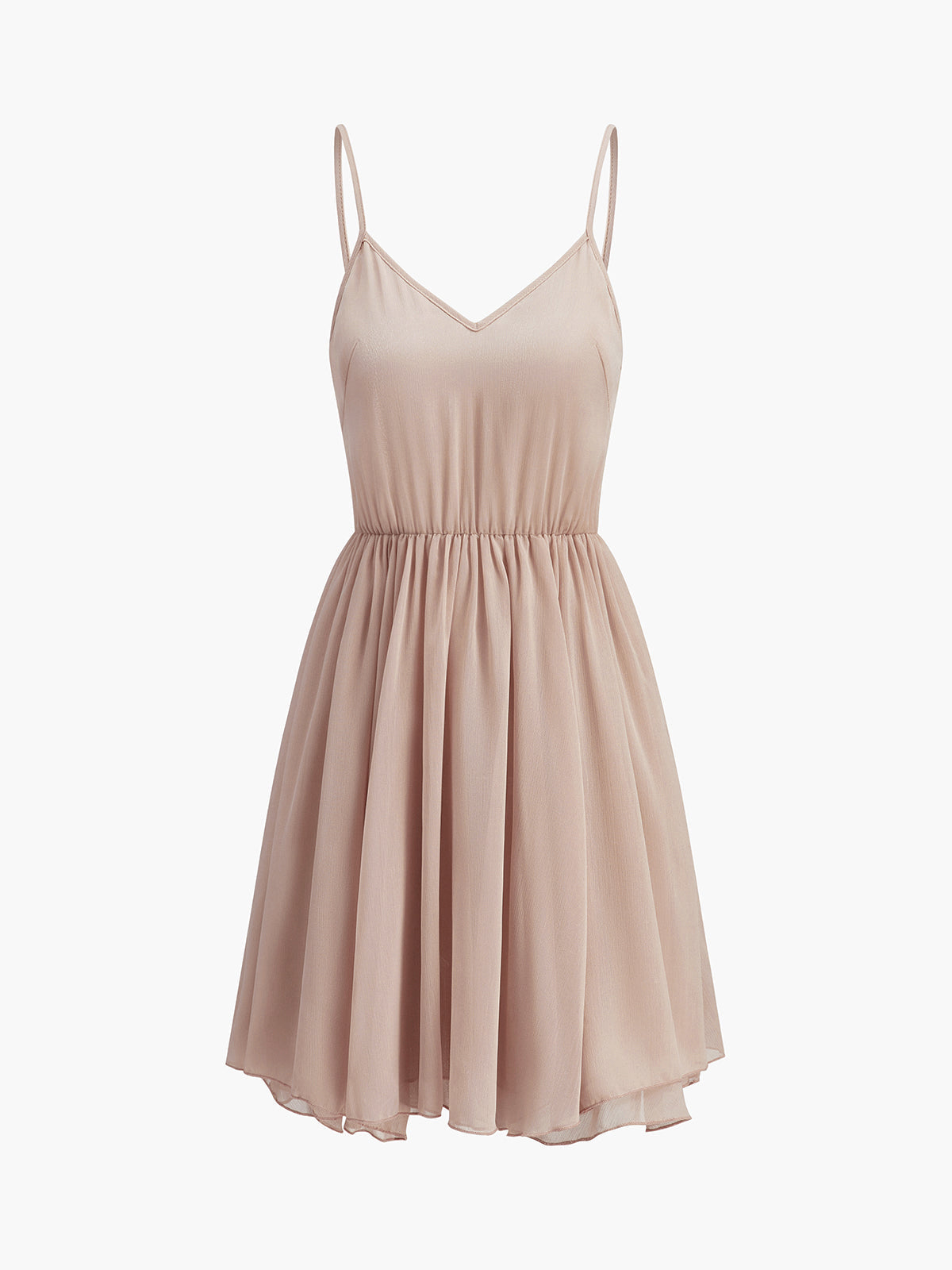 Kim - Semi-Sheer Chiffon Ruffle Dress With Outer Cape