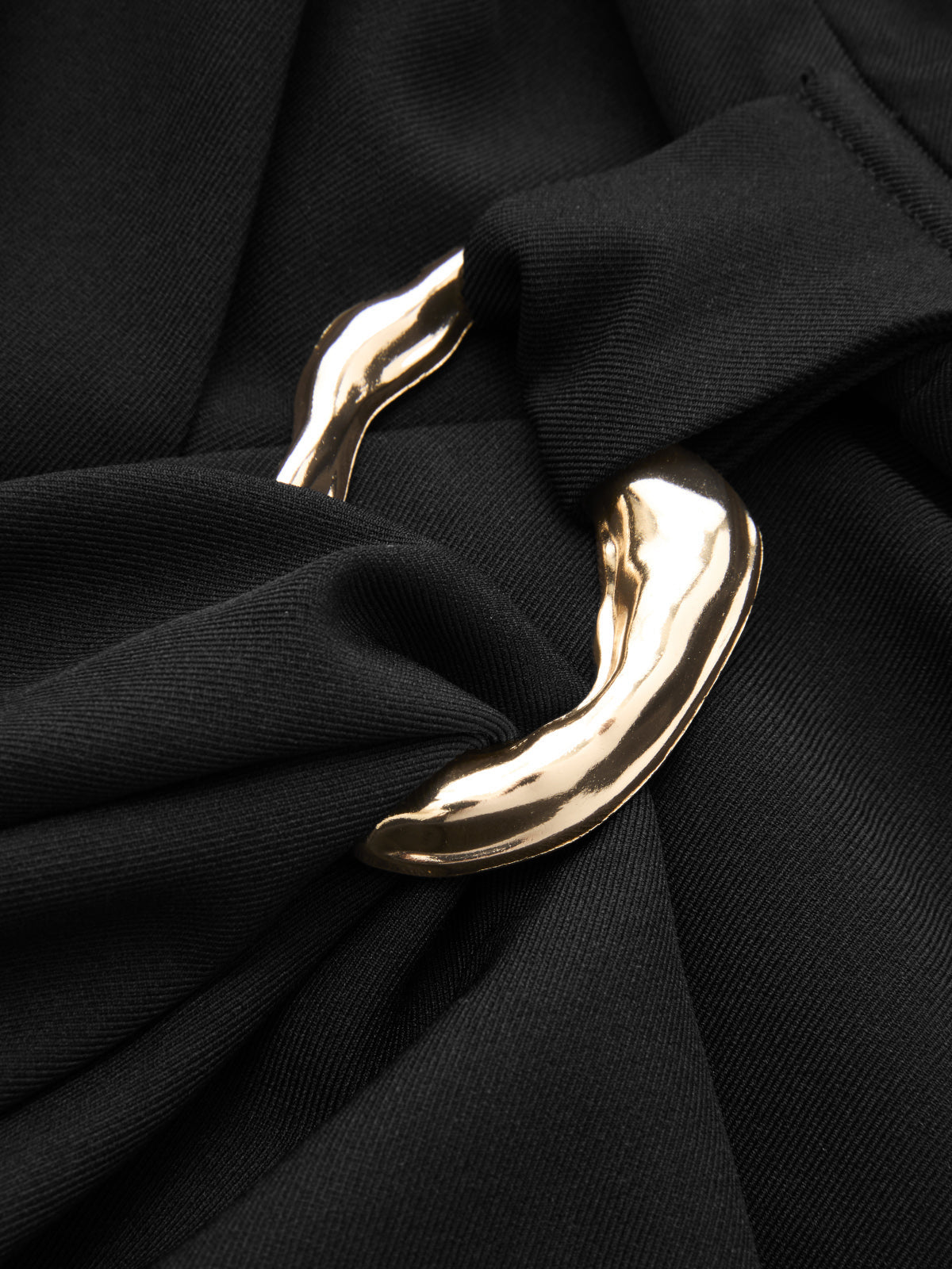 Bella - Sheer-Sleeve Metal Buckle Blazer Dress