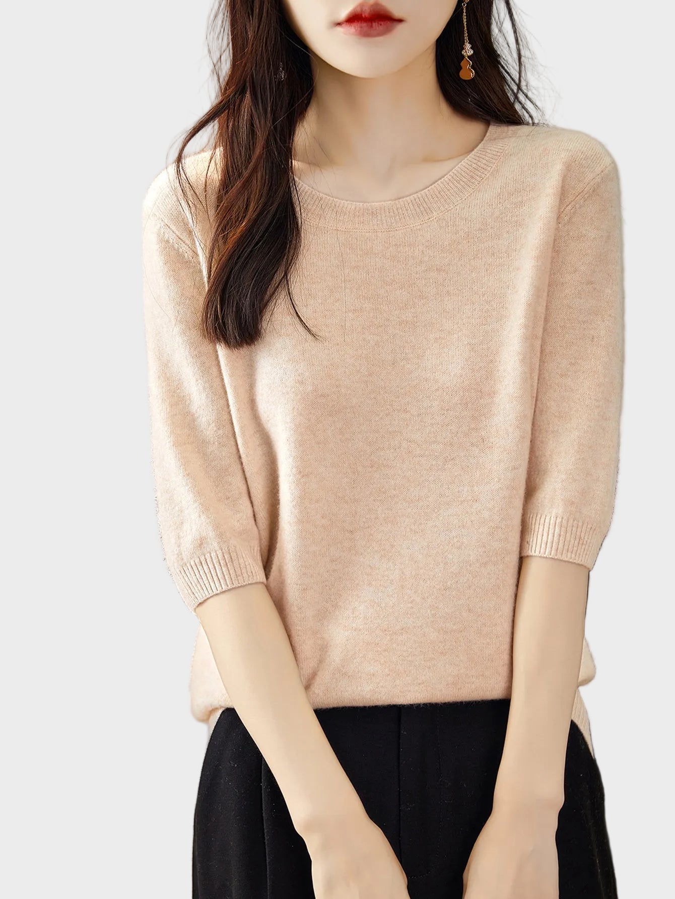 Eureka | 100% Merino Wool Crewneck Half Sleeve Sweater