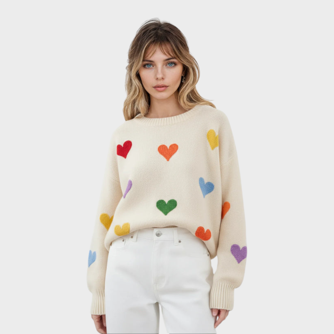 Erza | Happy Hearts Knitted Sweater