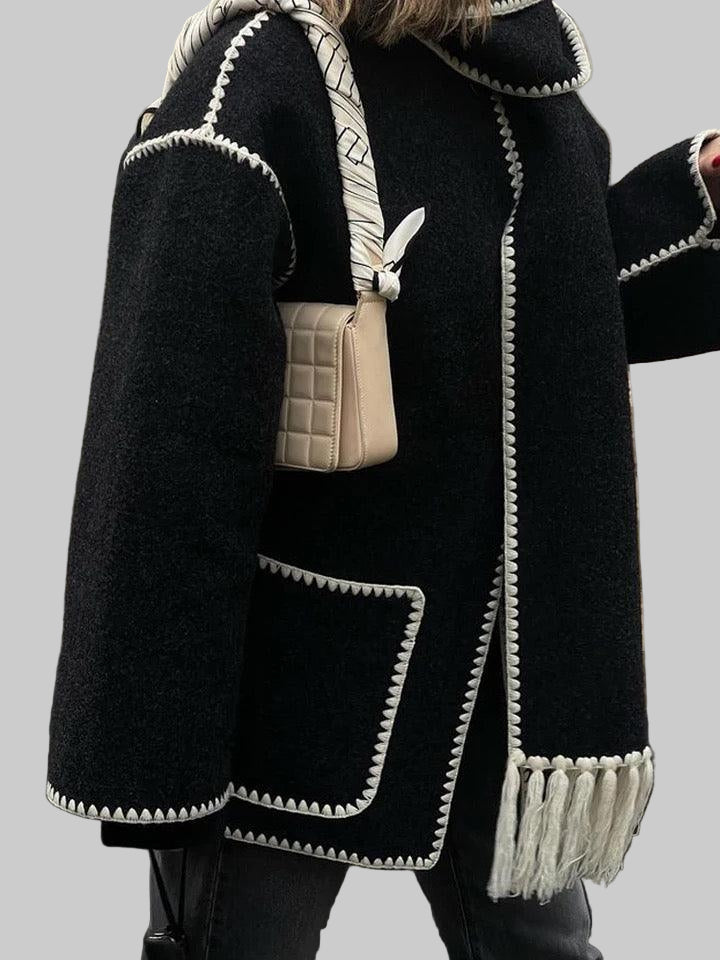 Vlněná bunda Cora Large s šálou