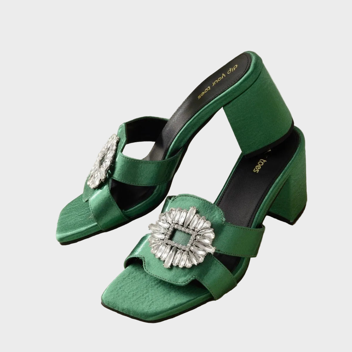 Meredith - Emerald Crystal Embellished Heels