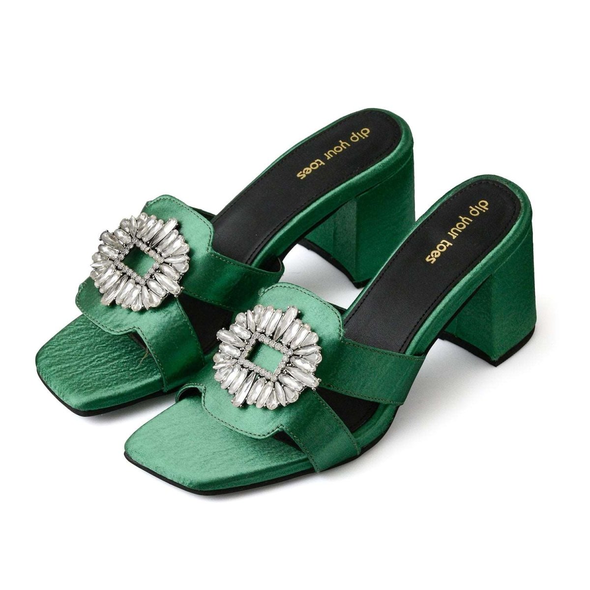 Meredith - Emerald Crystal Embellished Heels