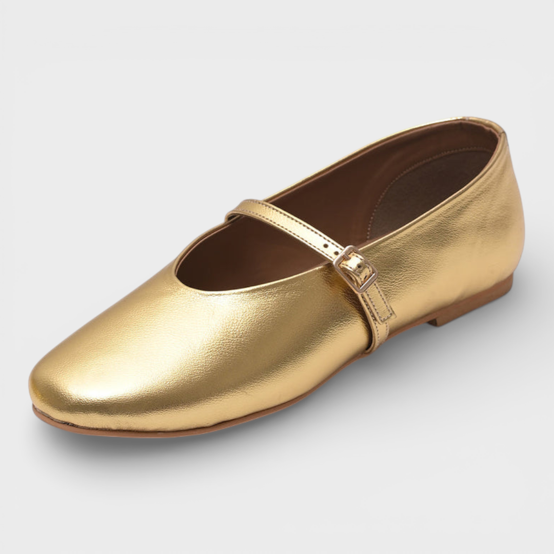 Navea | Gold Mary Jane Flats