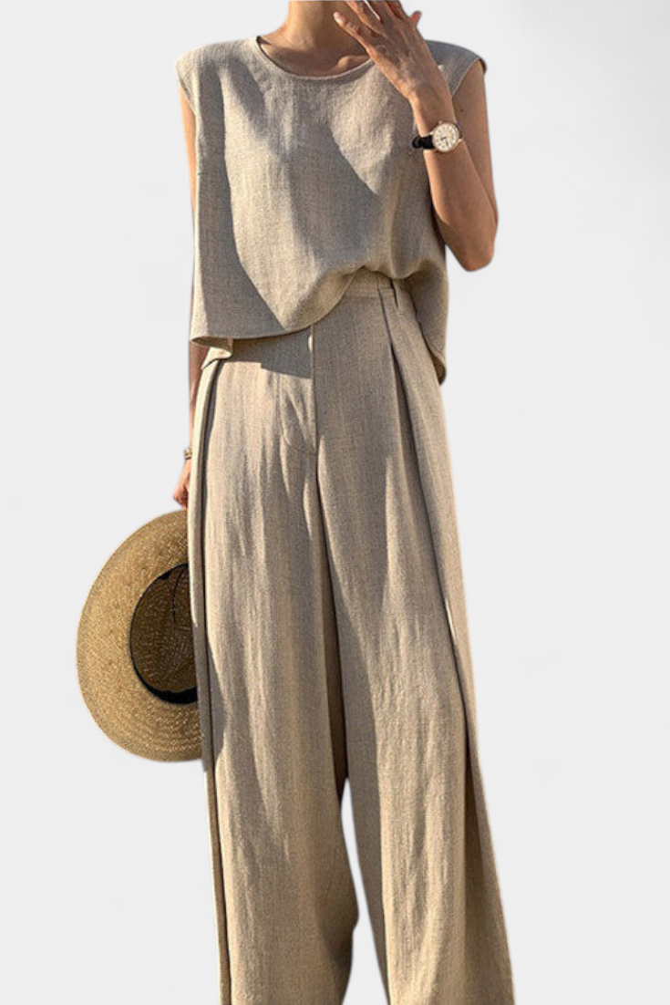 Lauren Two-Piece Set with Wide Leg Pants