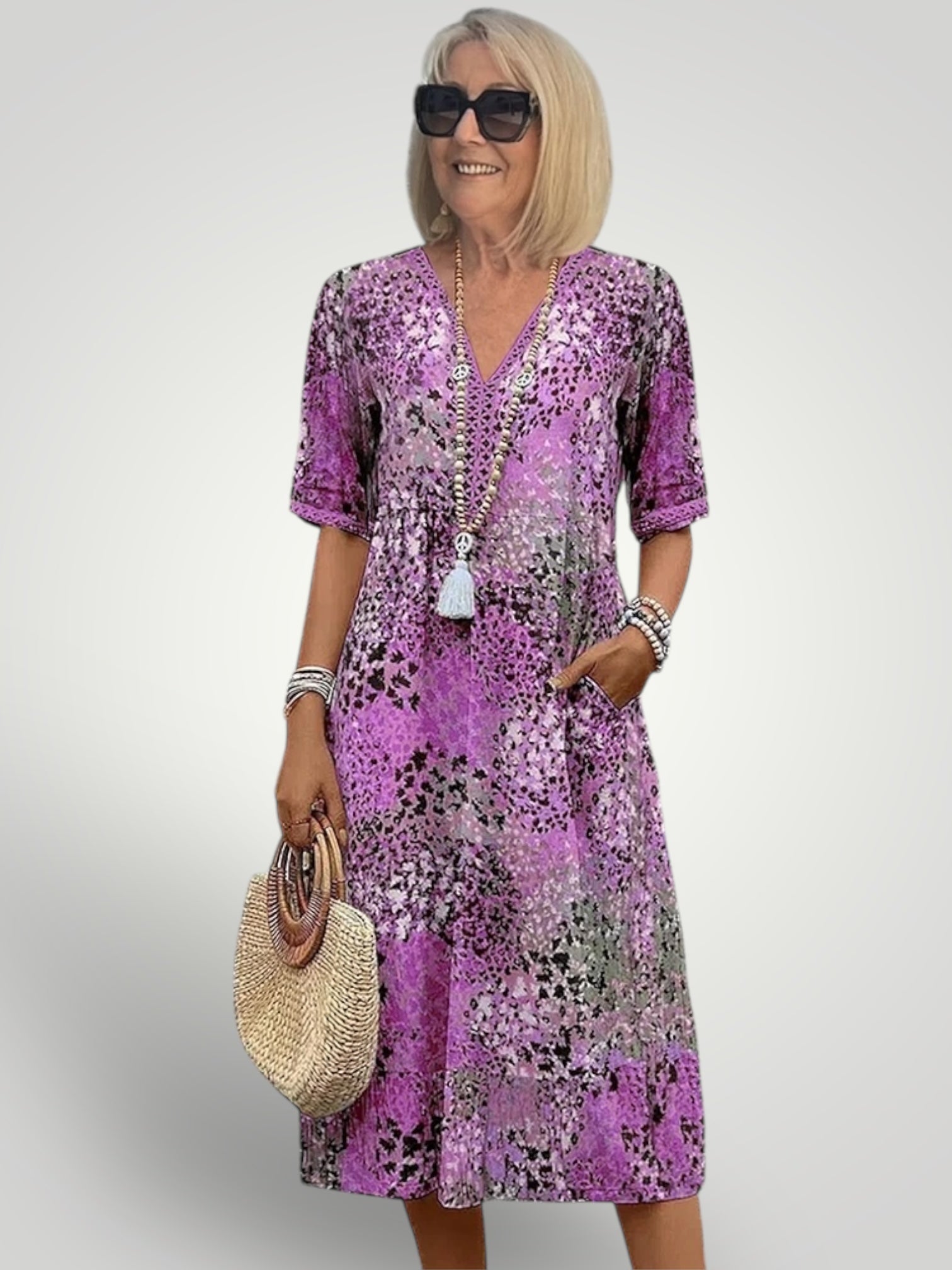 Hillary | Vibrant Mid-Length Dress