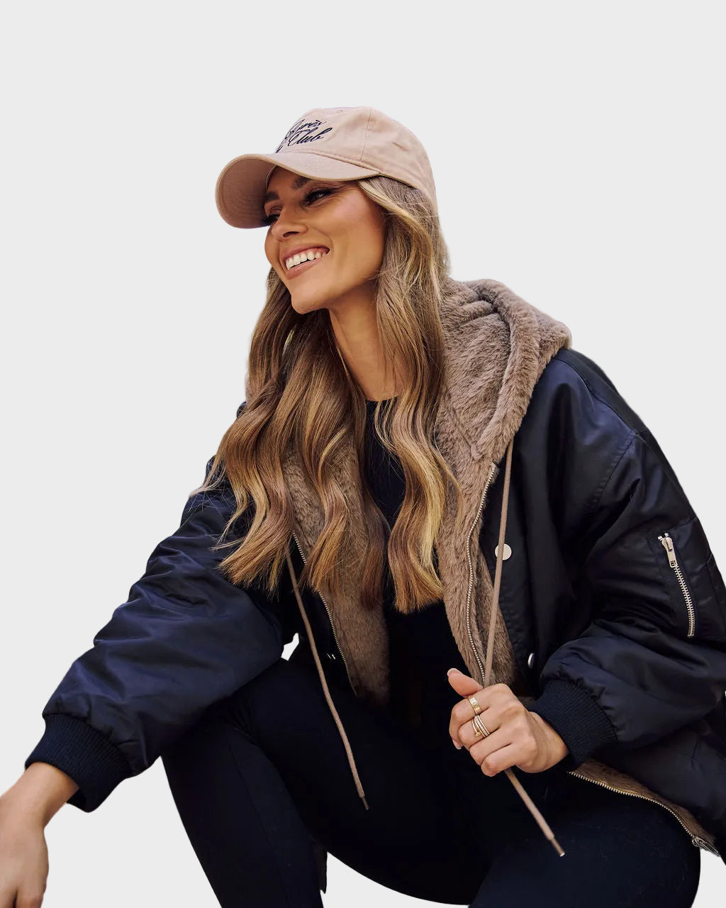 Camara | Campus Oversized Faux Fur Lined Bomber Jacket