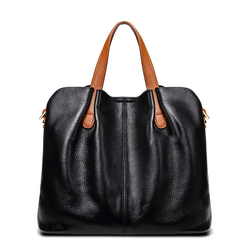 Alana | Genuine Leather Handbags Head Layer Cowhide Litchi Grain Women Handbag