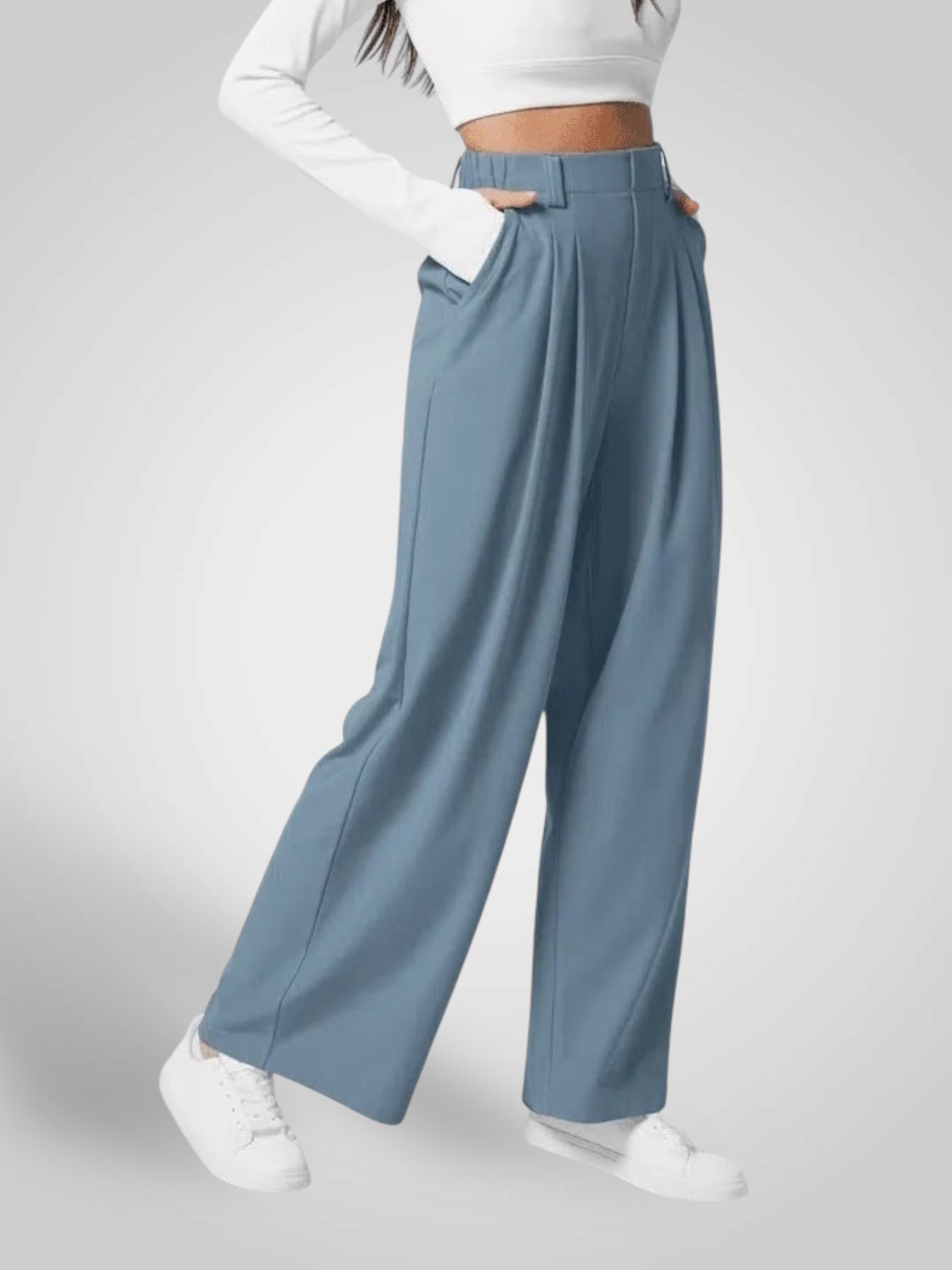Luma | Women's Wide Leg Pants - High Waist Pleated Design