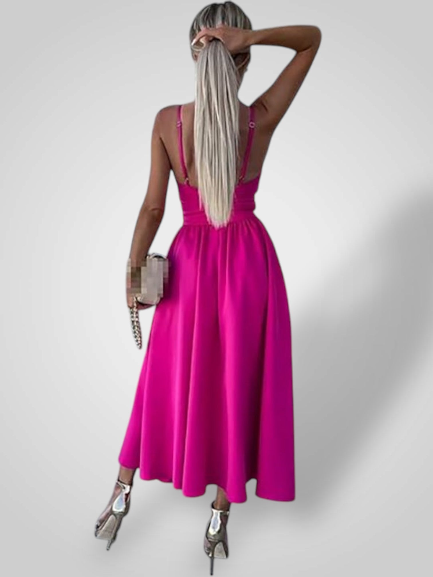 Evi | Dámské šaty s tenkými ramínky a vysokým rozparkem