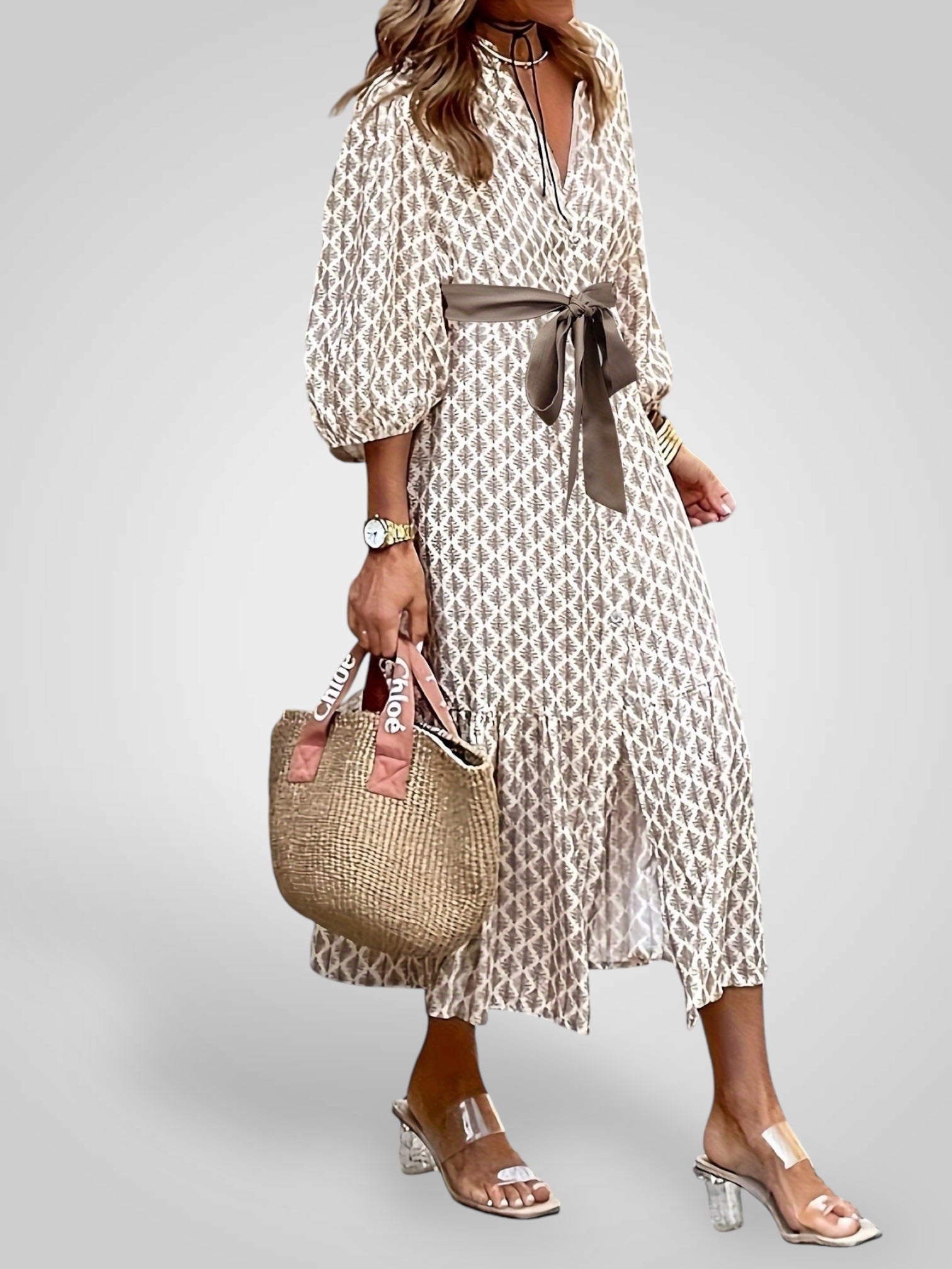 Diana | Elegant Dress with Buttons and Belt