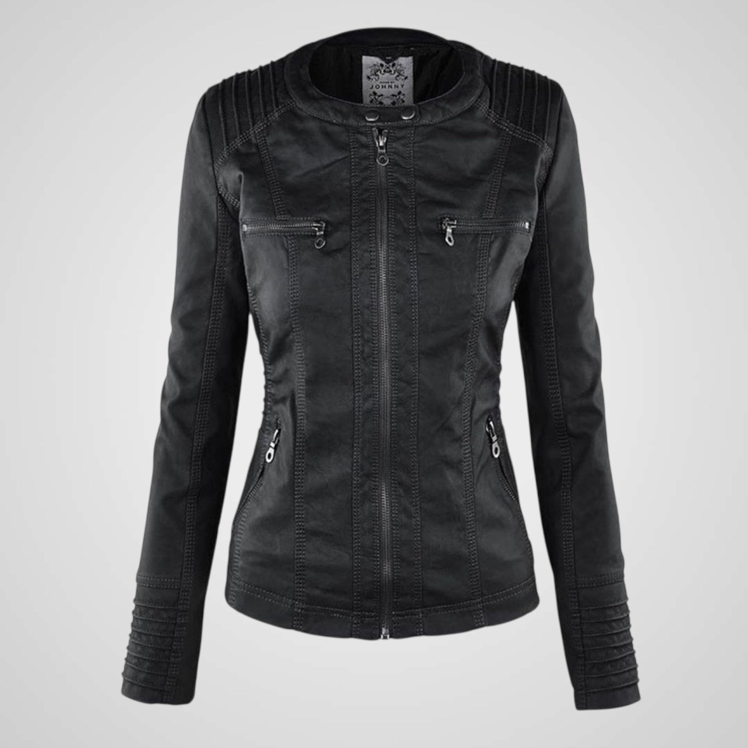 Olivia | Waterproof Women's Leather Jacket with Hood