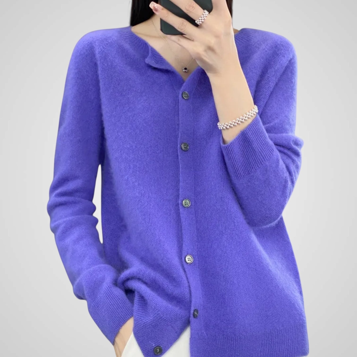 Reva | Pure Wool & Cashmere Cardigan Sweater
