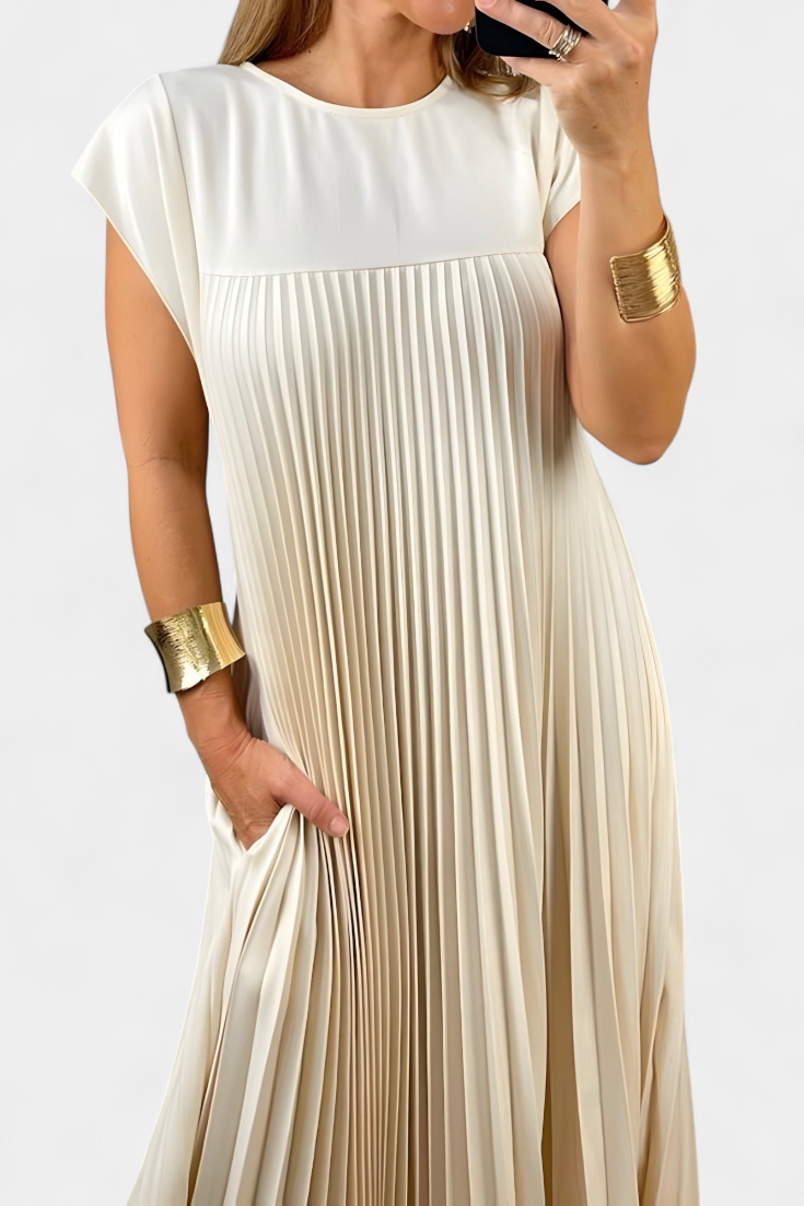 Manuela Sleeveless Pleated High Waist Dress